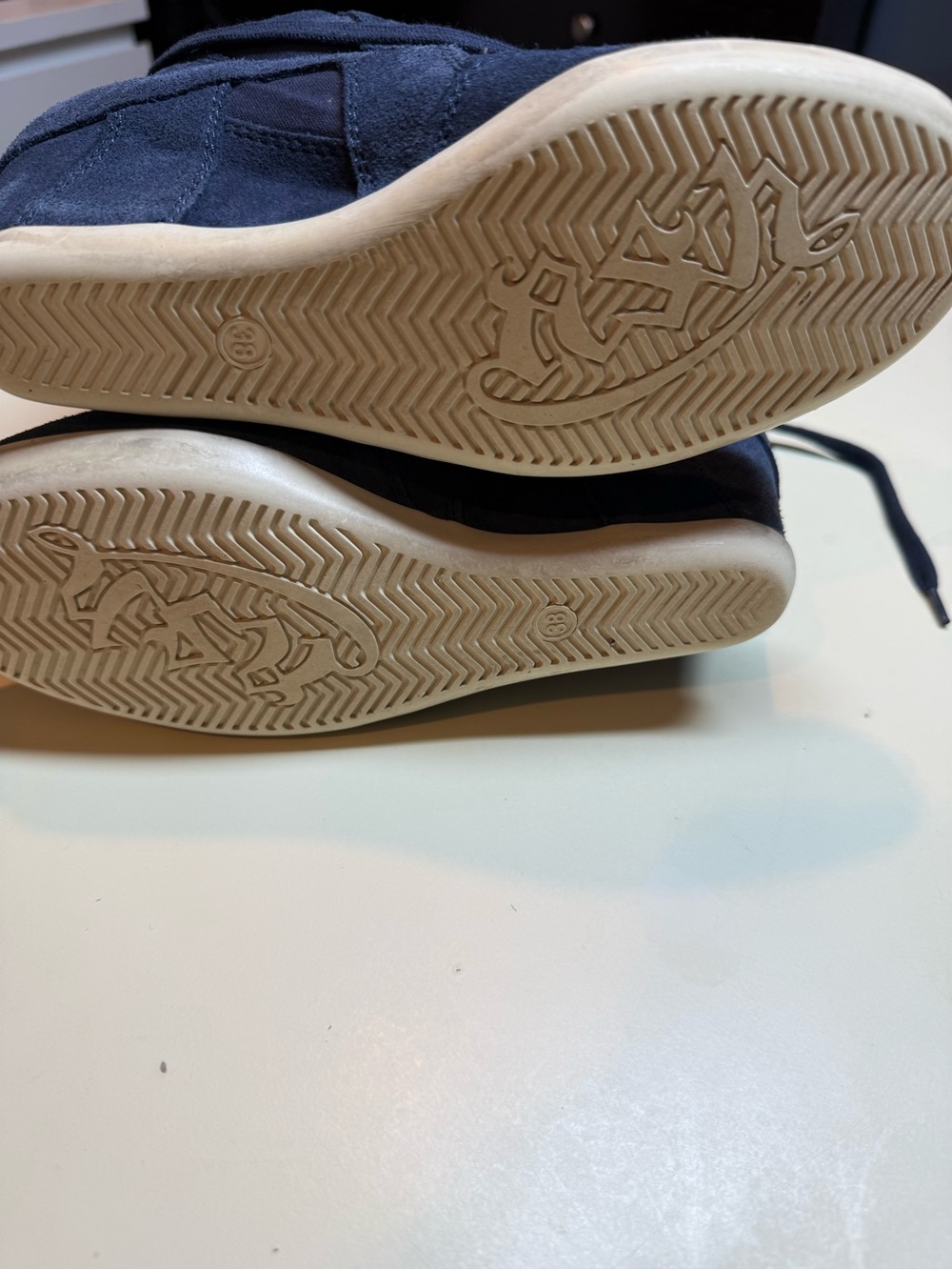 Ash Navy Suede High-Top Wedge Sneakers - Picture 3 of 5